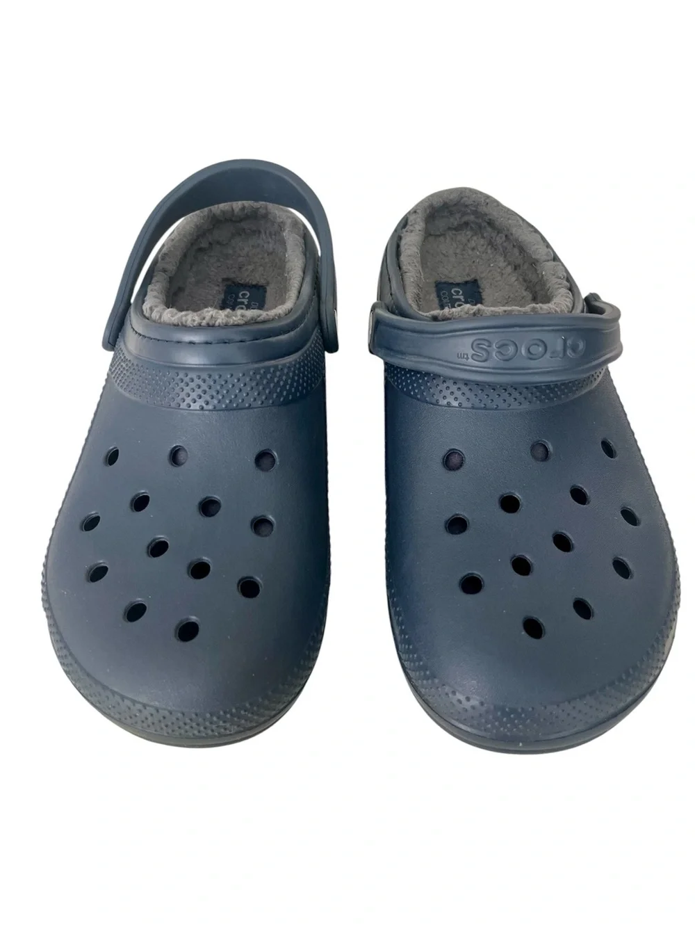 Crocs Classic Lined Clogs Navy Blue Men's 10 Women's 12 Dual Comfort